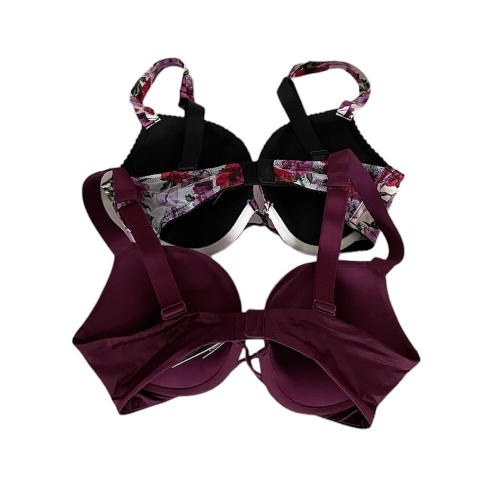 Victoria’s Secret Rhinestone Bombshell Plunge Padded Push-Up Bras 34C Set of 2 - Picture 3 of 12